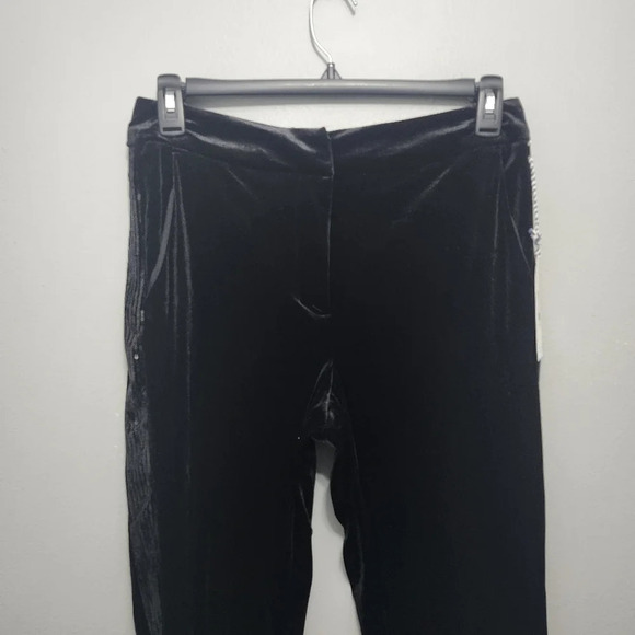 Draper james women's velvet fly front pants with side sequin size 10 bla… - Picture 6 of 13
